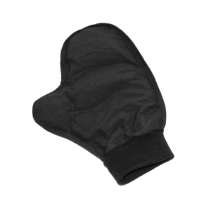 Imagen de referencia de un guante térmico negro para uso caliente en tratamiento del dolor de artritis, hipotermia o calambres. En frio, ayuda con la inflamación de las manos, dedos y tendones.