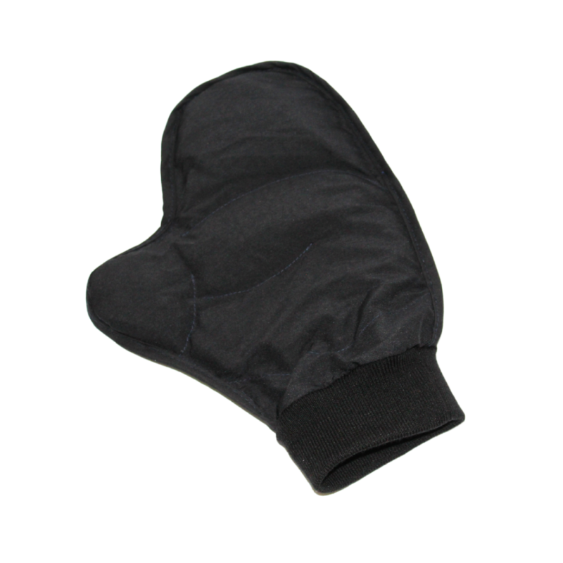 guante de termoterapia Imagen de referencia de un guante térmico negro para uso caliente en tratamiento del dolor de artritis, hipotermia o calambres. En frio, ayuda con la inflamación de las manos, dedos y tendones.