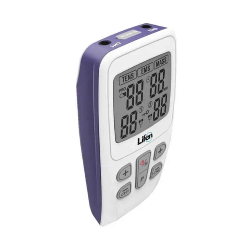 Imagen de referencia de un estimulador eléctrico 3 En 1 de la marca Lifen. Contiene variedad de terapias combinadas para diferentes partes del cuerpo.